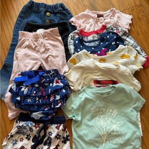 Lot of 11 girls Cat & Jack Kids clothing set 12 months m shirts pants mixed